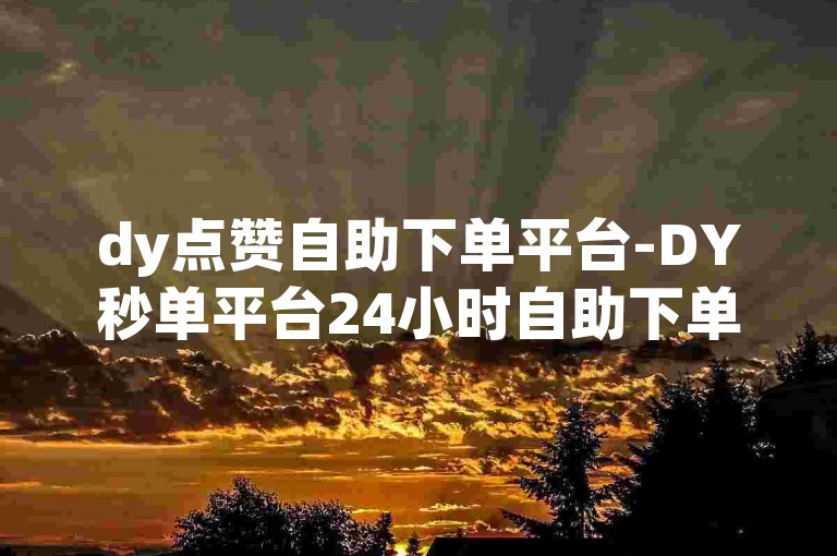 dy点赞自助下单平台-DY秒单平台24小时自助下单服务免费✨🔥