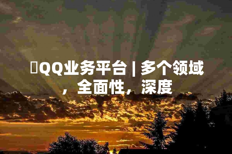 ✨QQ业务平台 | 多个领域,全面性,深度