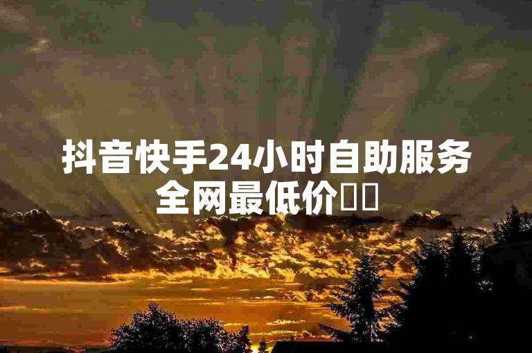 抖音快手24小时自助服务全网最低价✨✨