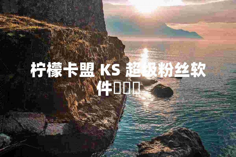 柠檬卡盟 KS 超级粉丝软件✨✨✨