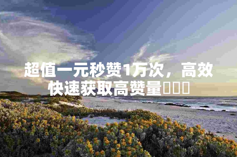 超值一元秒赞1万次，高效快速获取高赞量✨✨✨