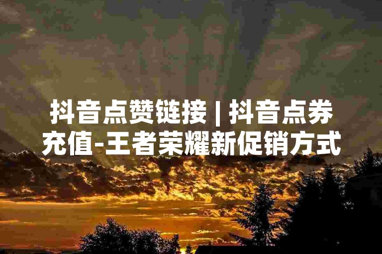 抖音点赞链接 | 抖音点券充值-王者荣耀新促销方式