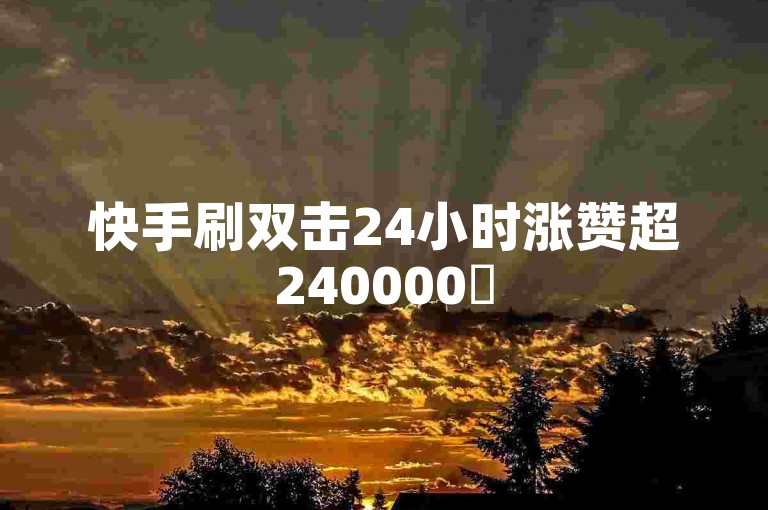 快手刷双击24小时涨赞超240000✨