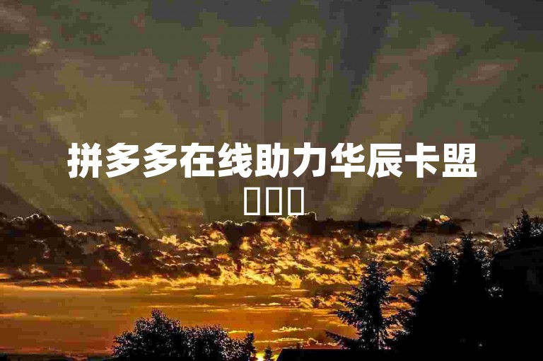 拼多多在线助力华辰卡盟✨✨✨