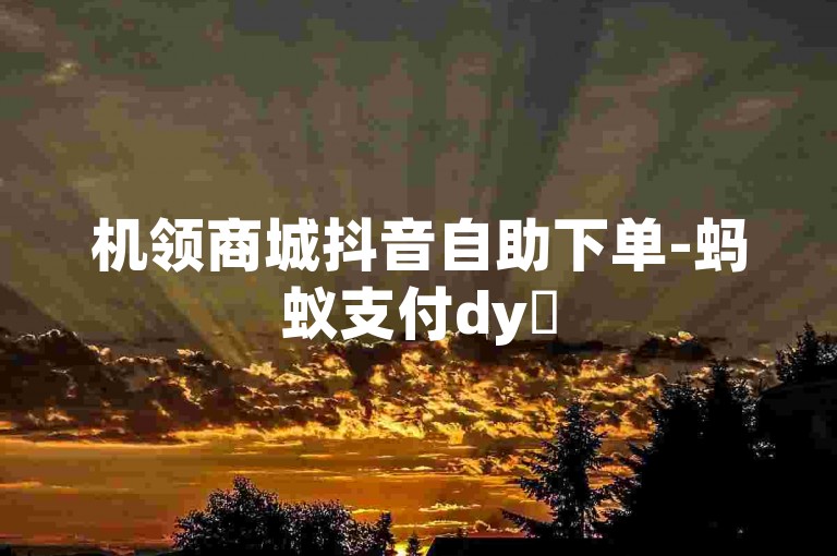 机领商城抖音自助下单-蚂蚁支付dy✨