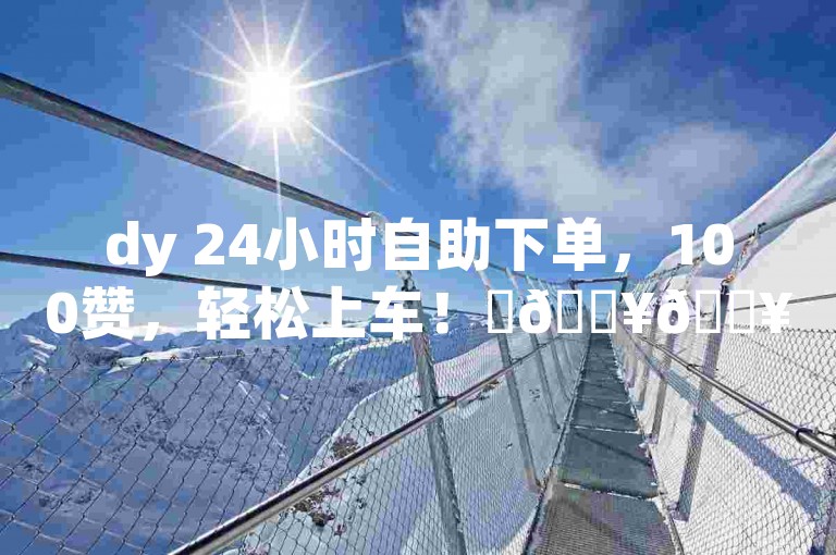 dy 24小时自助下单，100赞，轻松上车！✨🔥🔥