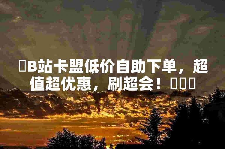 ✨B站卡盟低价自助下单，超值超优惠，刷超会！✨✨✨