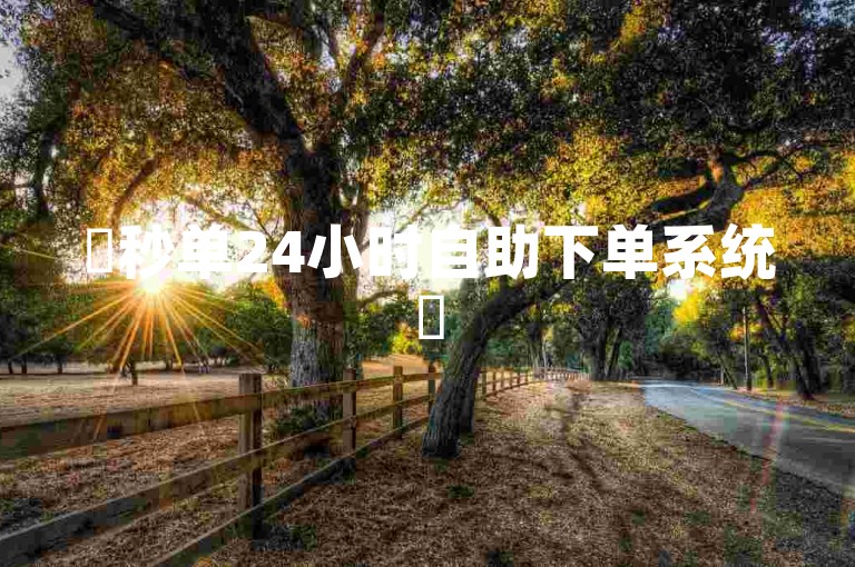 ✨秒单24小时自助下单系统✨