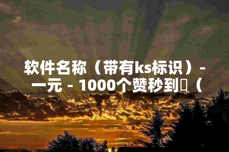 软件名称（带有ks标识）- 一元 - 1000个赞秒到✨（✨）✨（✨）✨（✨）✨（✨）
