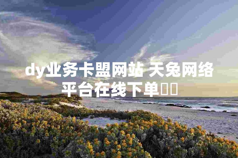 dy业务卡盟网站 天兔网络平台在线下单✨✨