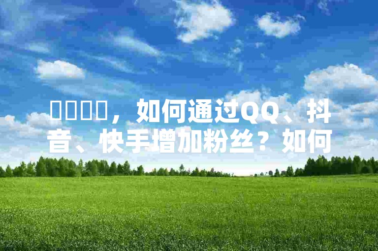 ✨✨✨✨，如何通过QQ、抖音、快手增加粉丝？如何盗取个人信息？这些软件工具如何帮助你！