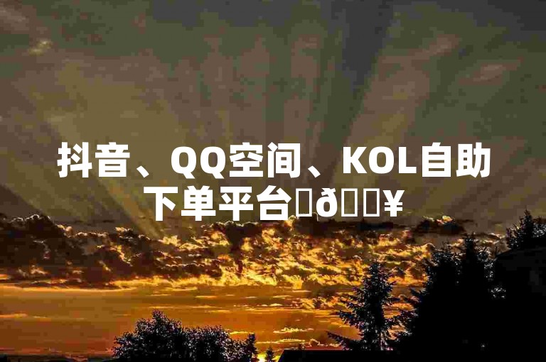 抖音、QQ空间、KOL自助下单平台✨🔥