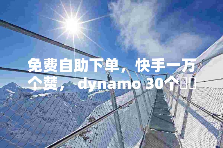 免费自助下单，快手一万个赞， dynamo 30个✨✨✨