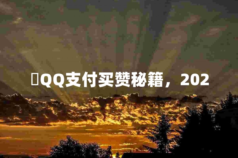 ✨QQ支付买赞秘籍，2025必学24小时全网最低价-1元100个赞！网站ks震撼暴利！