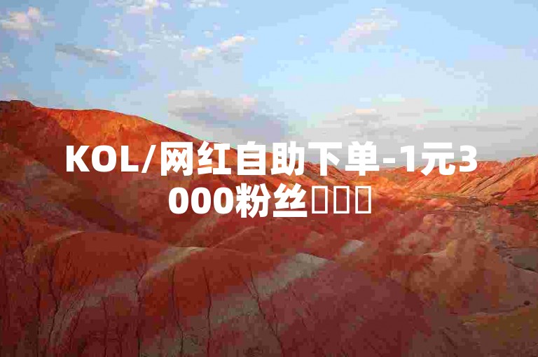 KOL/网红自助下单-1元3000粉丝✨✨✨